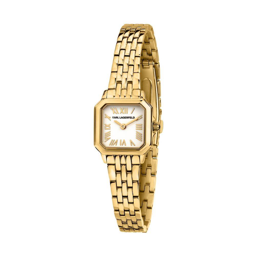 KARL LAGERFELD Damenuhr ICON SQUARE MINI Gold Weiß