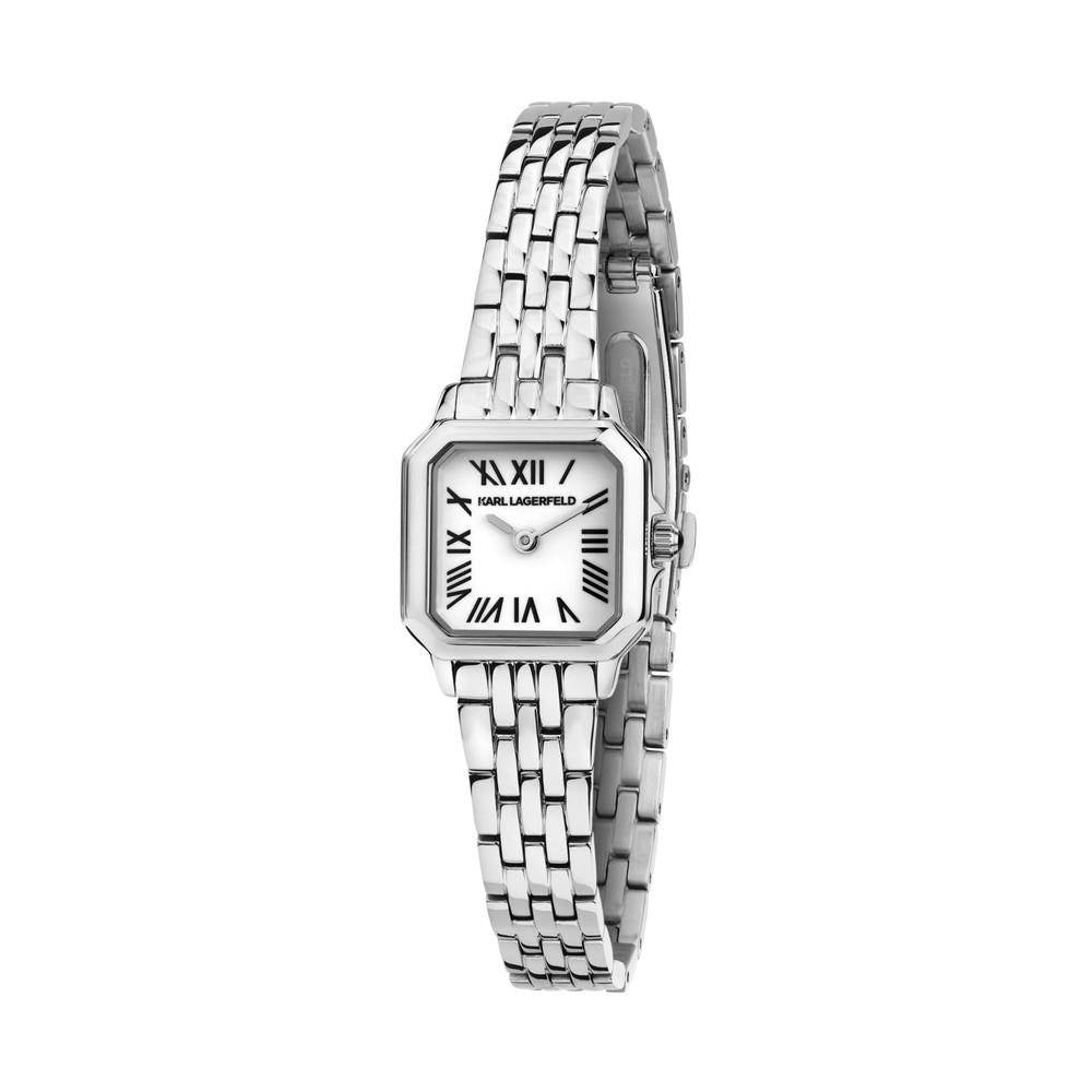KARL LAGERFELD Damenuhr ICON SQUARE MINI Silber Weiß
