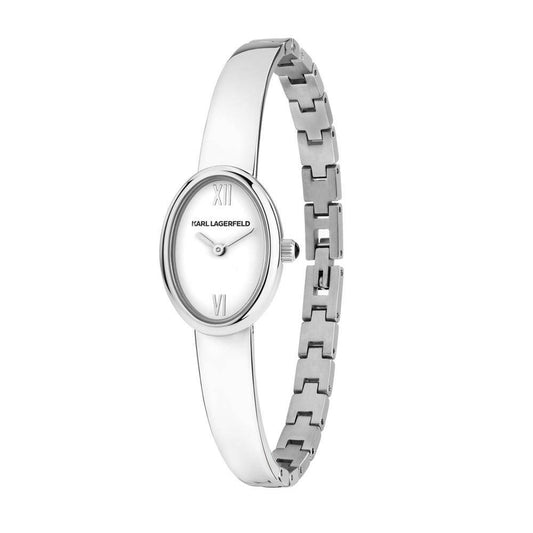 Montre Karl Lagerfeld pour femme OVAL ALLURE argent blanc