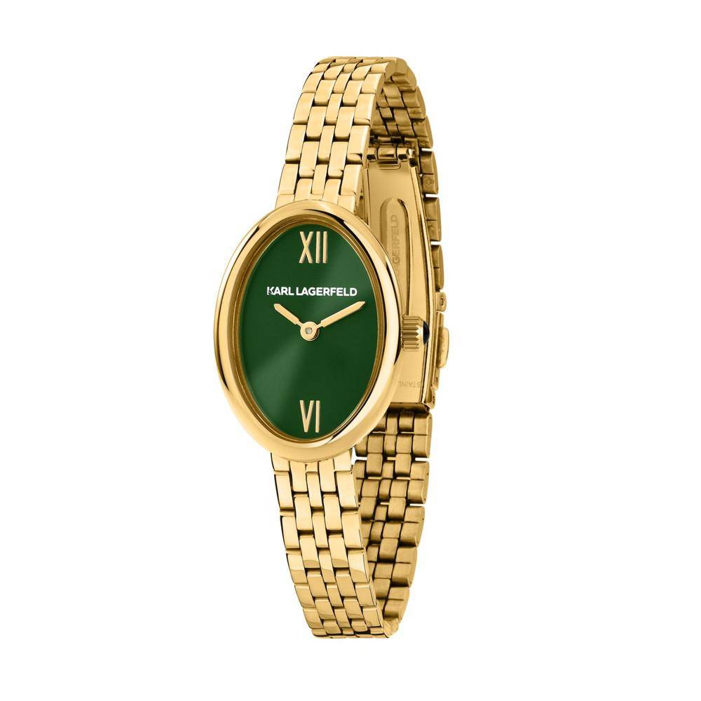 KARL LAGERFELD Damenuhr OVAL ALLURE Gold Grün