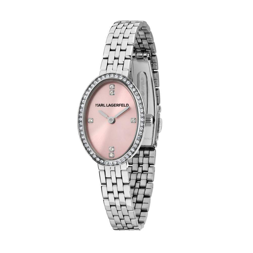 KARL LAGERFELD Damenuhr OVAL ALLURE Silber Rosa