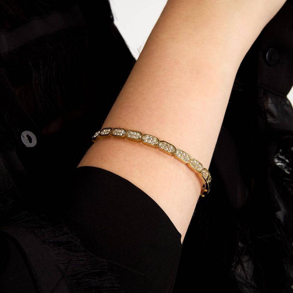 Karl Lagerfeld Damen Armreif CRYSTALS Gold Weiß