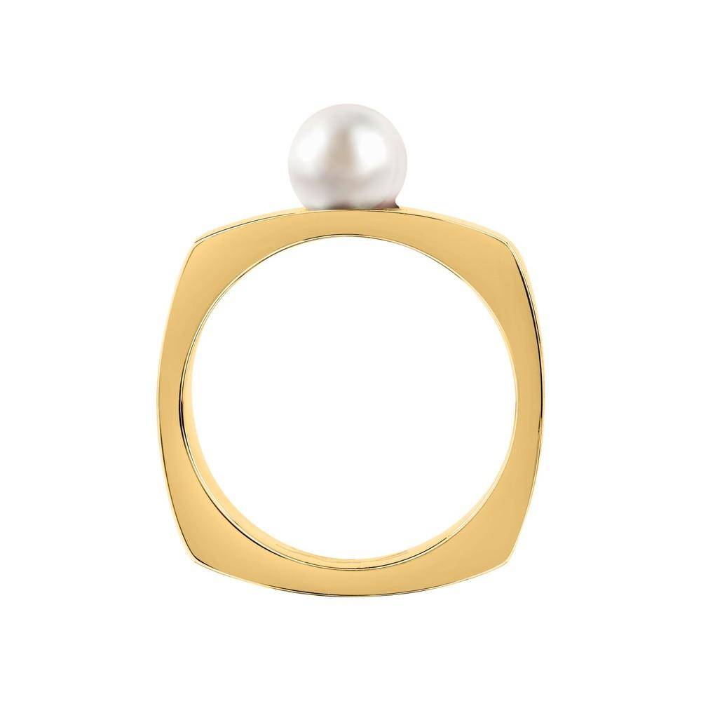 Karl Lagerfeld Damen Ring PEARL Gold Weiß