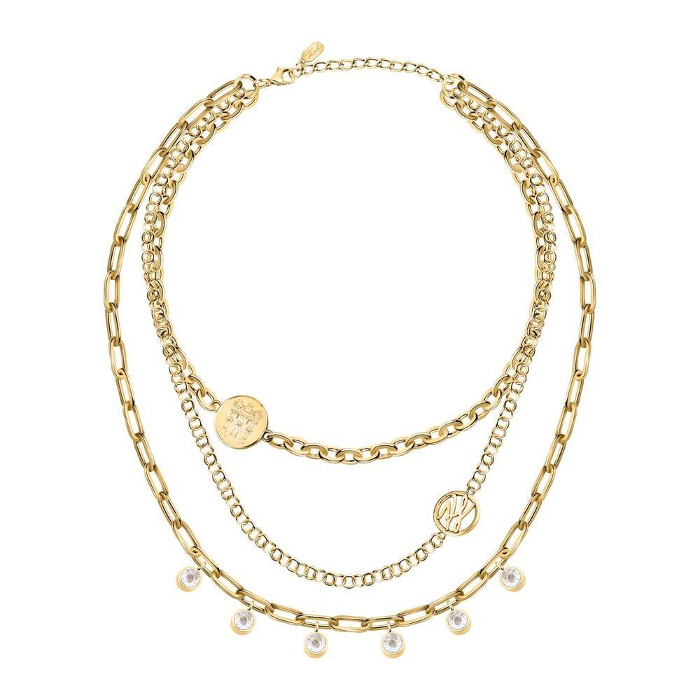 Karl Lagerfeld Damen Halskette ILLUME Gold Weiß