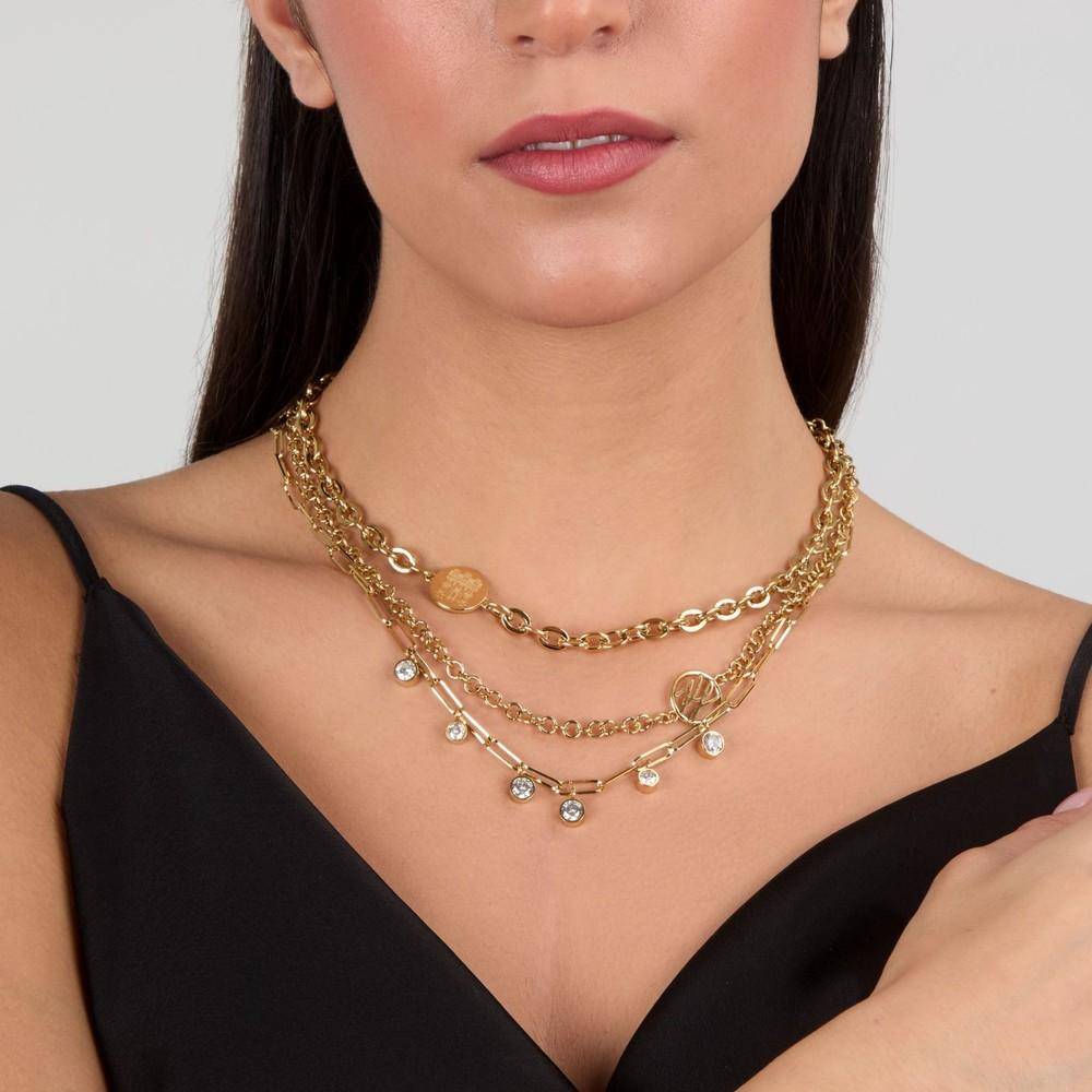 Karl Lagerfeld Damen Halskette ILLUME Gold Weiß