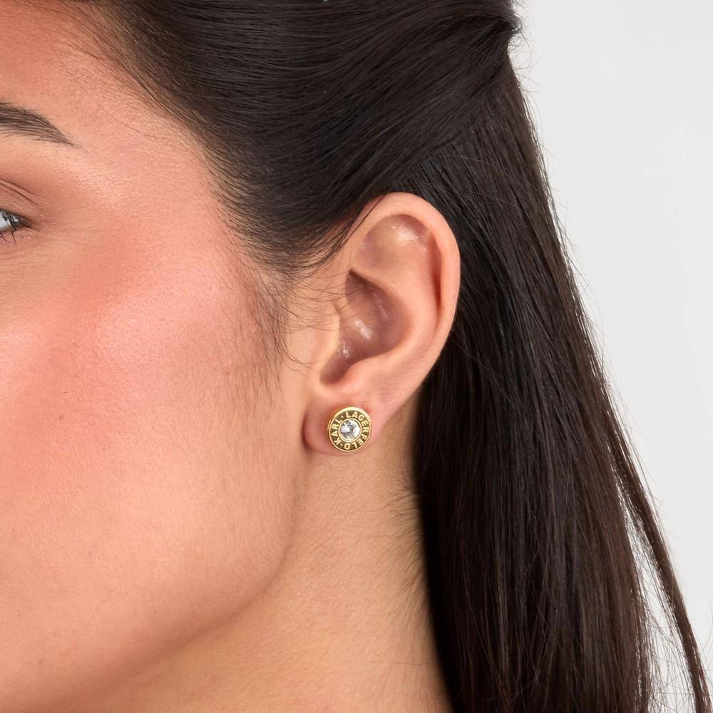 Karl Lagerfeld Damen Ohrringe ILLUME Gold Weiß