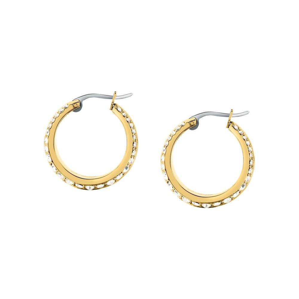 Karl Lagerfeld Damen Ohrringe BOND PAVE Gold Weiß