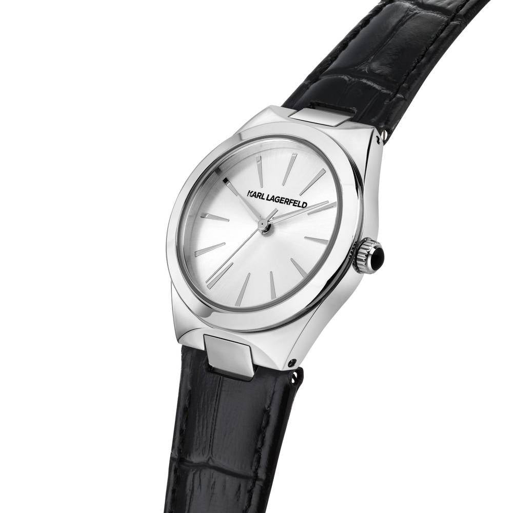 KARL LAGERFELD Damenuhr HAMBURG Schwarz Silber