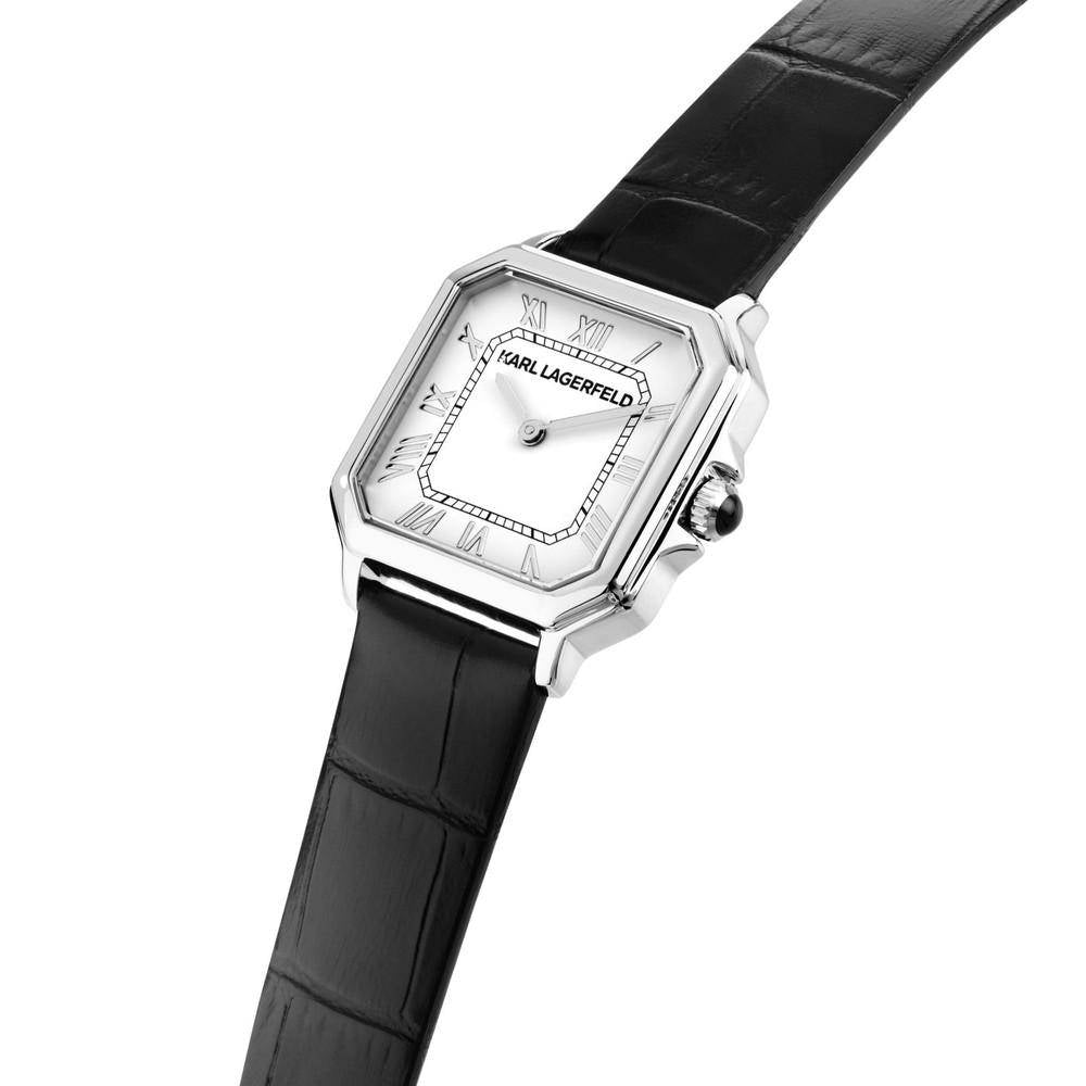 KARL LAGERFELD Damenuhr ICON SQUARE Schwarz Weiß