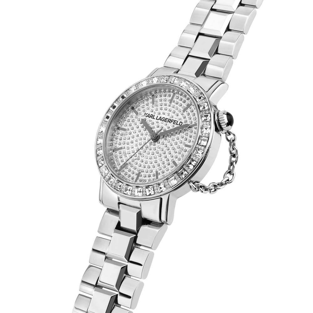 KARL LAGERFELD Damenuhr CRYSTALS Silber