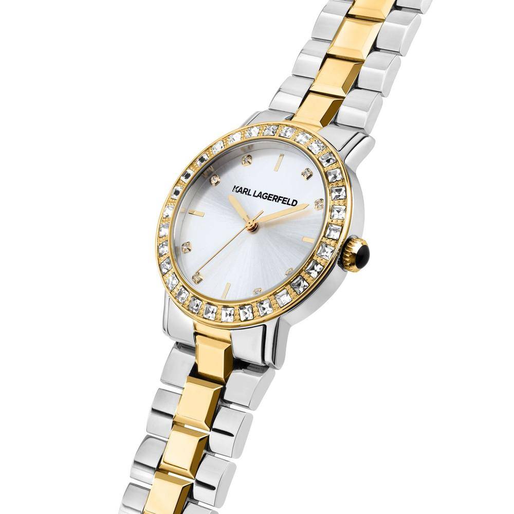 KARL LAGERFELD Damenuhr CRYSTALS Bicolor Silber