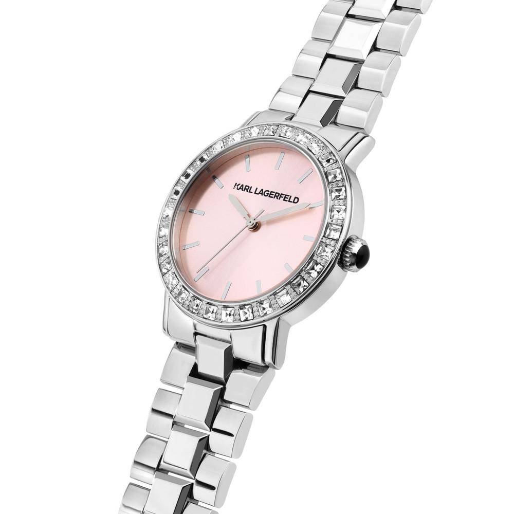 KARL LAGERFELD Damenuhr CRYSTALS Silber Rosa