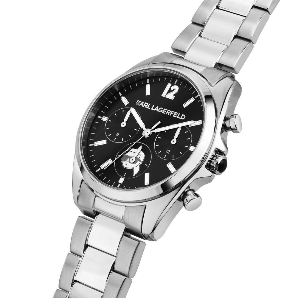 KARL LAGERFELD Damenuhr ROUND ESSENTIALS Silber Schwarz