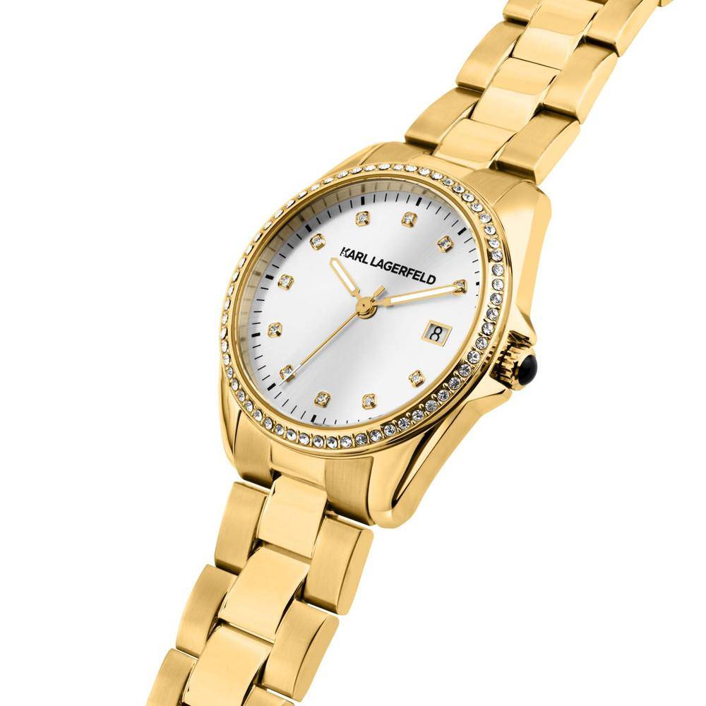 KARL LAGERFELD Damenuhr ROUND ESSENTIALS Gold Silber