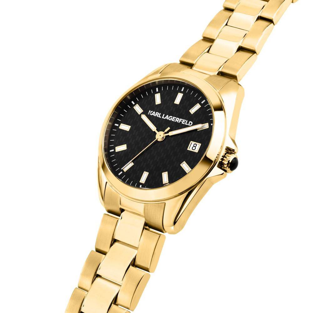 KARL LAGERFELD Damenuhr ROUND ESSENTIALS Gold Schwarz