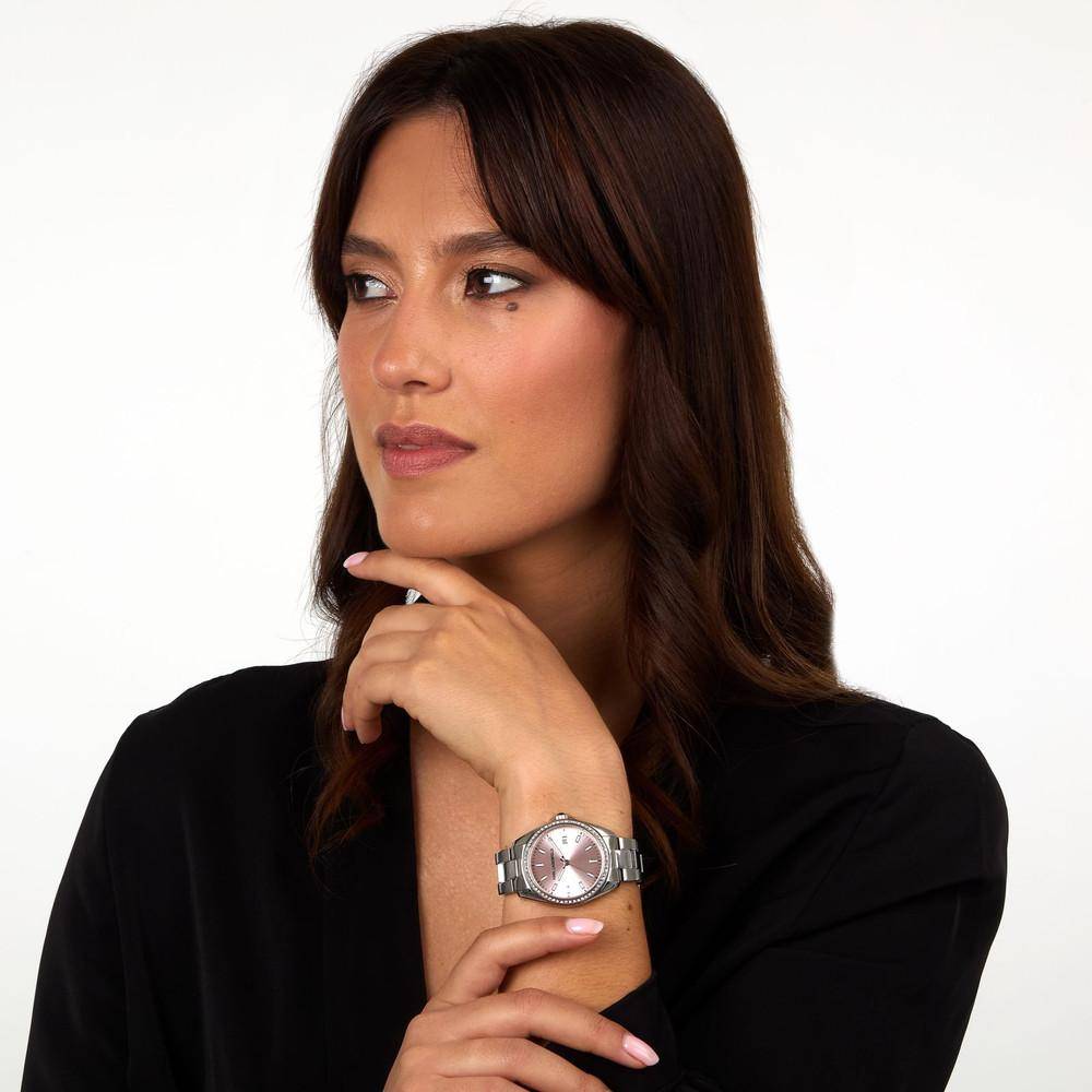 KARL LAGERFELD Damenuhr ROUND ESSENTIALS Silber Rosa