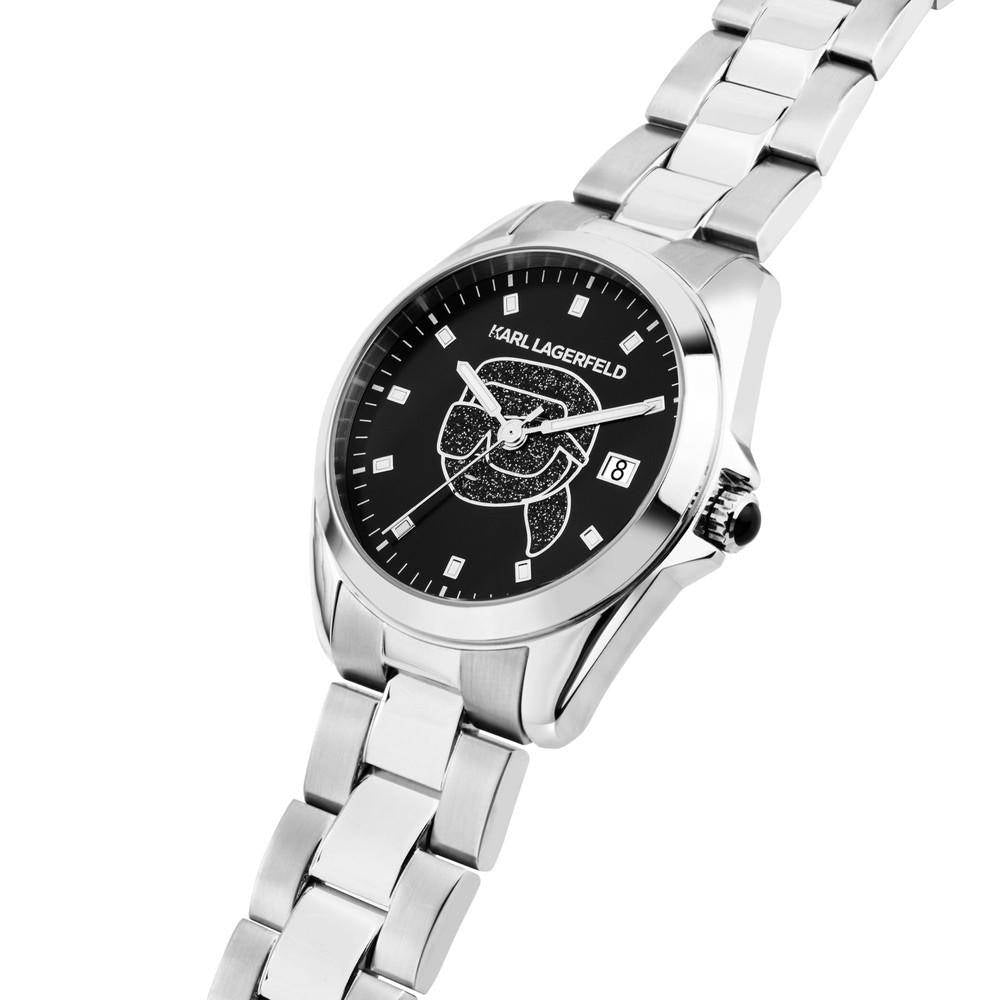KARL LAGERFELD Damenuhr ROUND ESSENTIALS Silber Schwarz