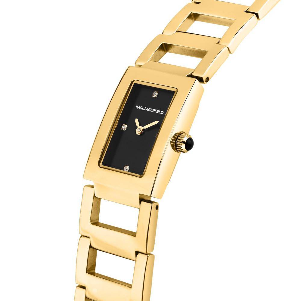 Montre Karl Lagerfeld pour femme Paris, or et noir
