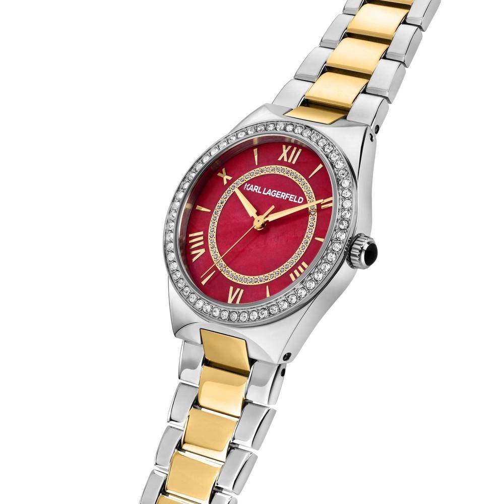 Montre femme KARL LAGERFELD HAMBURG bicolore rouge