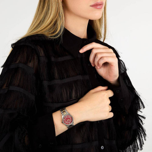 Montre femme KARL LAGERFELD HAMBURG bicolore rouge