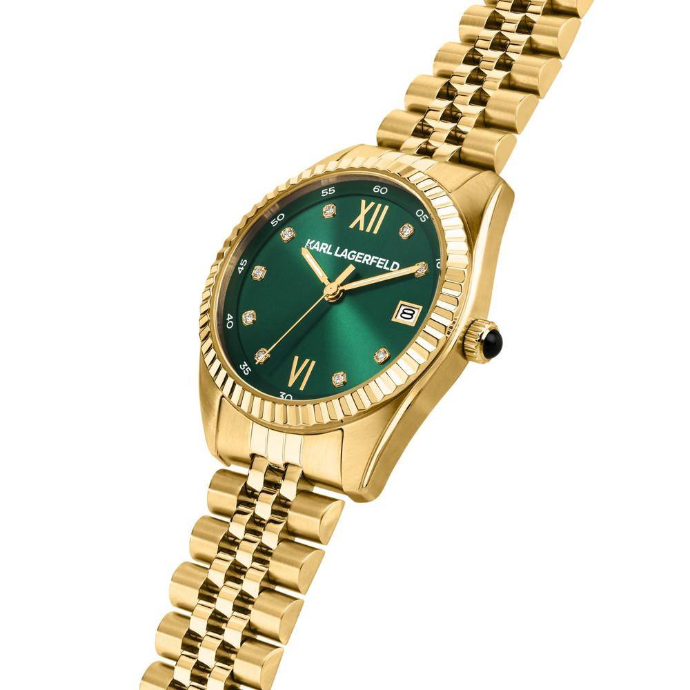KARL LAGERFELD Damenuhr TIMELESS CODE Gold Grün