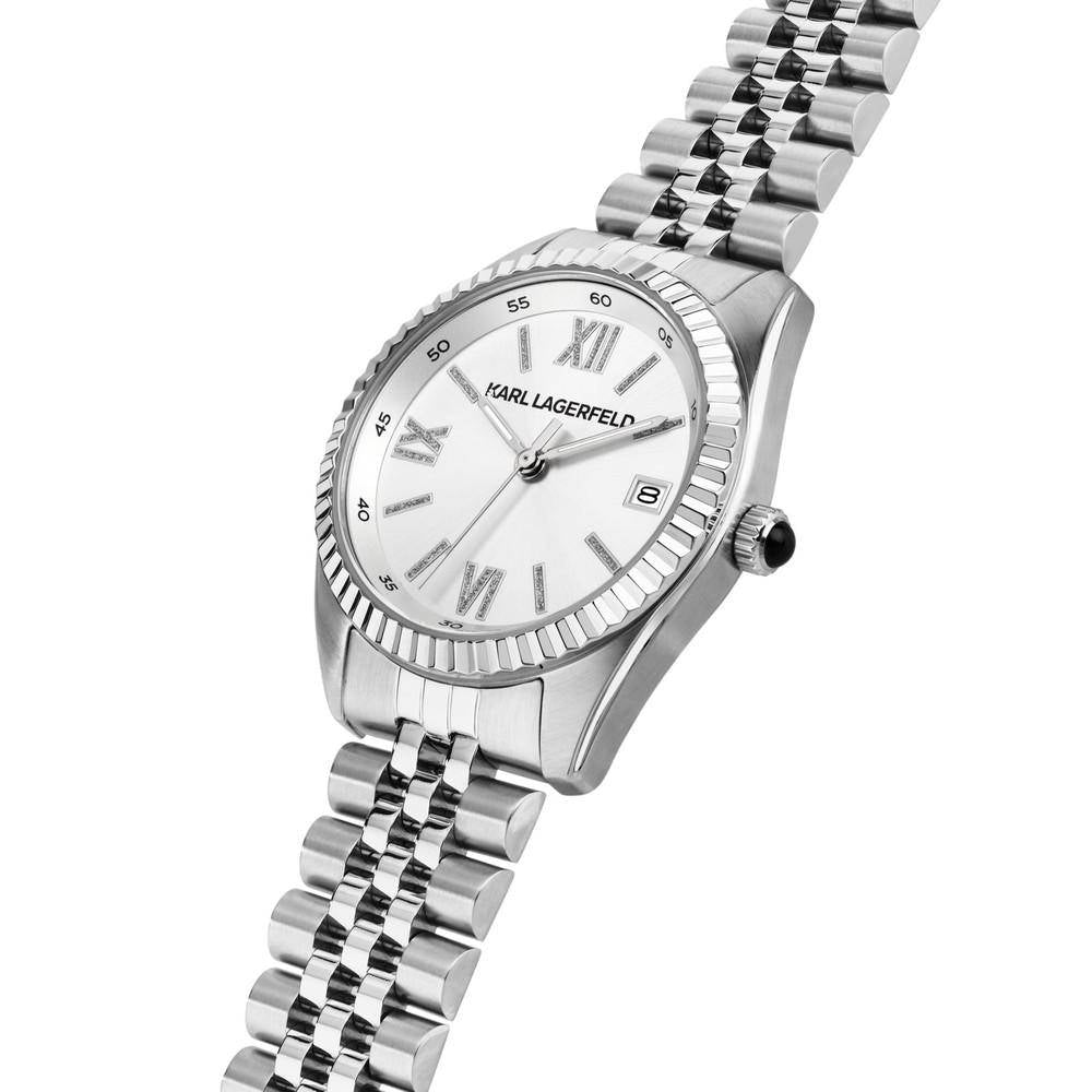 KARL LAGERFELD Damenuhr TIMELESS CODE Silber Weiß
