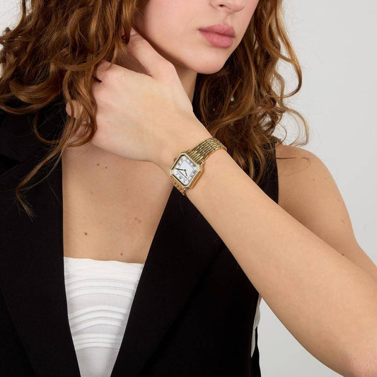 KARL LAGERFELD Montre femme ICON SQUARE Doré Blanc