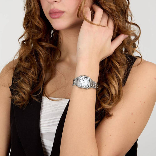 KARL LAGERFELD Montre Femme ICON SQUARE Argent Blanc