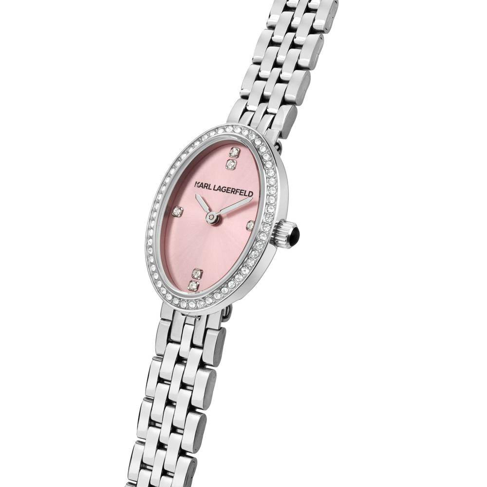 KARL LAGERFELD Damenuhr OVAL ALLURE Silber Rosa