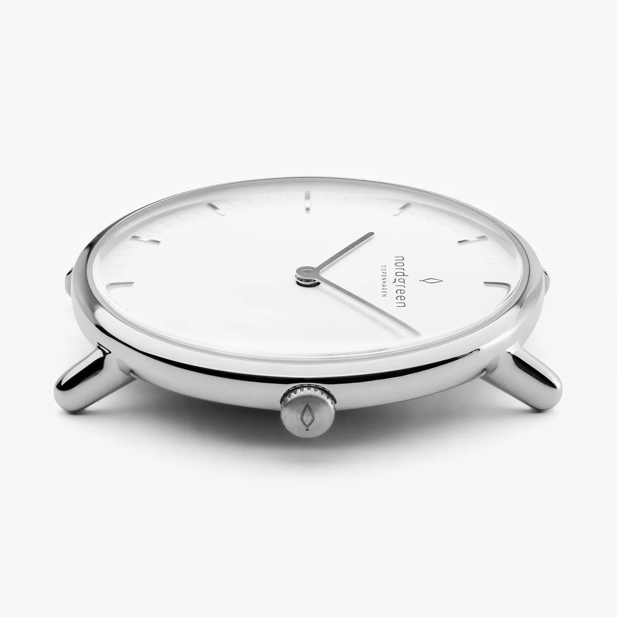 NORDGREEN Damenuhr Native 28 mm Silber Braun Leder