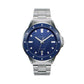 NORDGREEN Herrenuhr Waves 40 mm Silber Blau