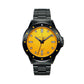 NORDGREEN Herrenuhr Waves 40 mm Schwarz Orange