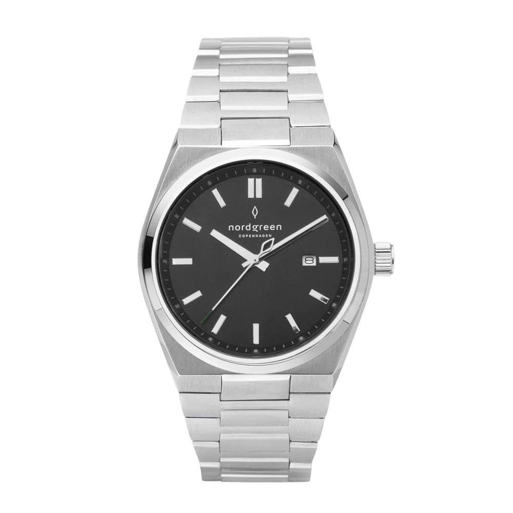 NORDGREEN Herrenuhr Succession 41 mm Silber Schwarz