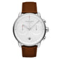 NORDGREEN Montre Homme Pioneer Chronographe 42 mm Argent Cuir Marron