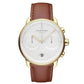 NORDGREEN Herrenuhr Pioneer Chronograph 42 mm Gold Braun Leder