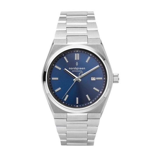 NORDGREEN Montre homme Succession 41 mm Argent Bleu