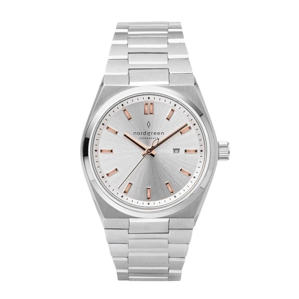 NORDGREEN Damenuhr Succession 35 mm Silber Rosegold