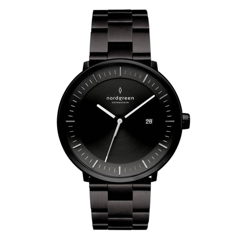 NORDGREEN Herrenuhr Philosopher 40 mm Schwarz