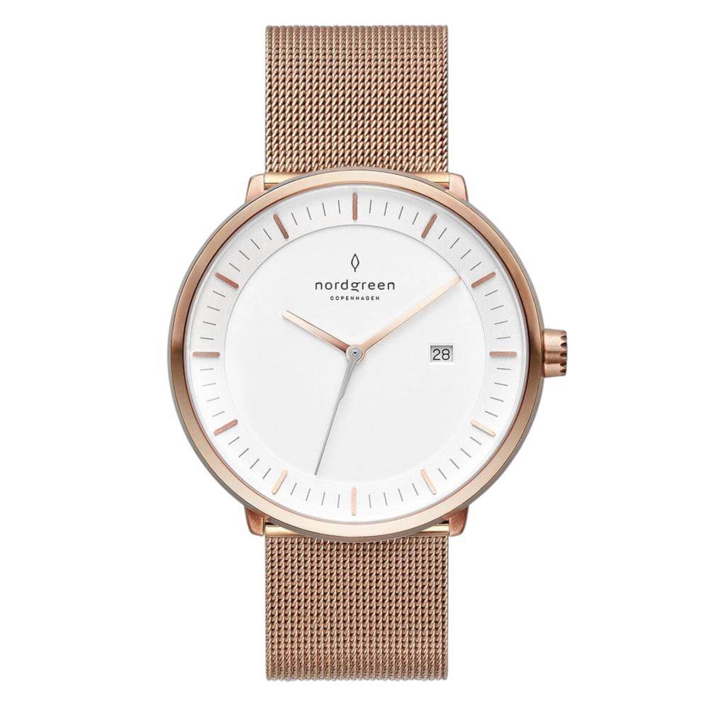 NORDGREEN Damenuhr Philosopher 36 mm Rosegold Mesh