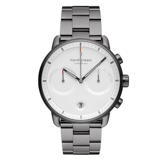 NORDGREEN Montre Homme Pioneer Chronographe 42 mm Gris Acier