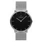 NORDGREEN Herrenuhr Native 40 mm Silber Schwarz Mesh