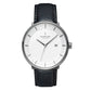 NORDGREEN Herrenuhr Philosopher 40 mm Grau Schwarz Leder