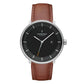 NORDGREEN Herrenuhr Philosopher 40 mm Silber Schwarz Braun Leder