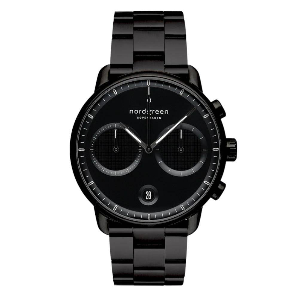 NORDGREEN Herrenuhr Pioneer Chronograph 42 mm Schwarz