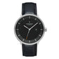 NORDGREEN Herrenuhr Philosopher 40 mm Silber Schwarz Leder