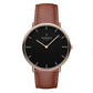 NORDGREEN Damenuhr Native 36 mm Rosegold Schwarz Braun Leder