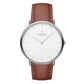 NORDGREEN Herrenuhr Native 40 mm Silber Braun Leder