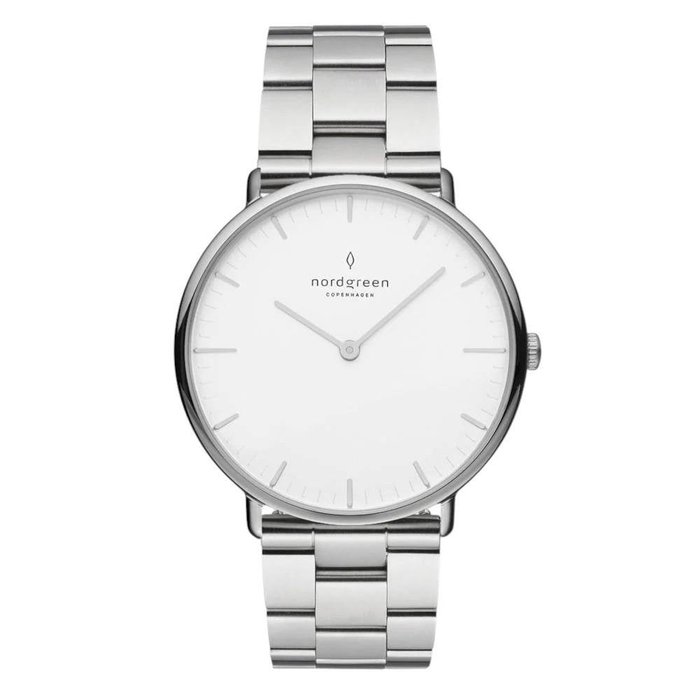 NORDGREEN Herrenuhr Native 40 mm Silber