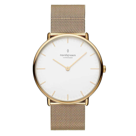 NORDGREEN Montre Femme Native 36 mm Maille Dorée