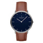 NORDGREEN Herrenuhr Native 40 mm Silber Braun Blau Leder